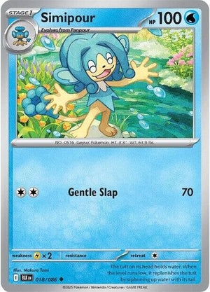 Pokemon TCG - SV10.5: Black Bolt - Simipour - 018/086 - Masterball - Holofoil