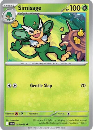 Pokemon TCG - SV10.5: Black Bolt - Simisage - 005/086 - Reverse Holofoil