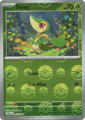 Pokemon TCG - SV10.5: Black Bolt - Snivy - 001/086 - Pokeball - Holofoil