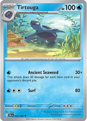Pokemon TCG - SV10.5: Black Bolt - Tirtouga - 022/086 - Reverse Holofoil