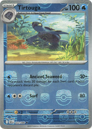 Pokemon TCG - SV10.5: Black Bolt - Tirtouga - 022/086 - Masterball - Holofoil