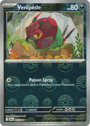 Pokemon TCG - SV10.5: Black Bolt - Venipede - 054/086 - Pokeball - Holofoil