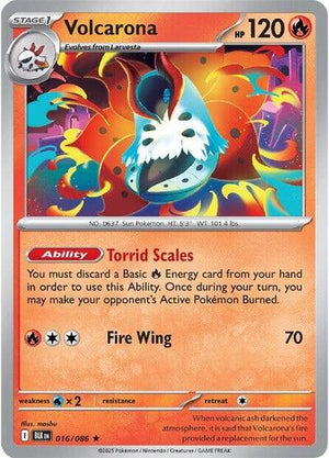 Pokemon TCG - SV10.5: Black Bolt - Volcarona - 016/086 - Holofoil