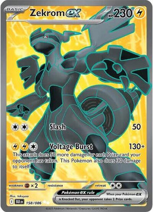 Pokemon TCG - SV10.5: Black Bolt - Zekrom ex - 158/086 - Holofoil