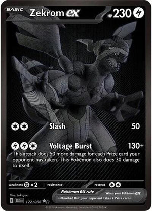 Pokemon TCG - SV10.5: Black Bolt - Zekrom ex - 172/086 - Holofoil