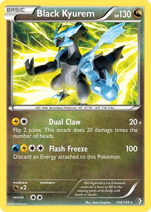 Pokemon TCG - Boundaries Crossed - Black Kyurem - 100/149 - Reverse Holofoil