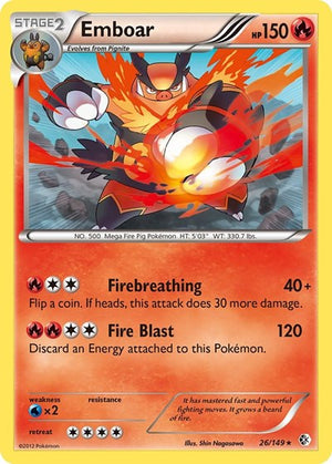 Pokemon TCG - Boundaries Crossed - Emboar - 26/149 - Holofoil