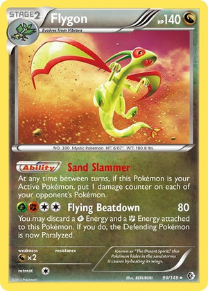 Pokemon TCG - Boundaries Crossed - Flygon - 99/149 - Reverse Holofoil