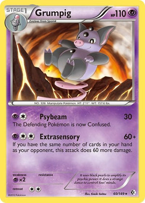 Pokemon TCG - Boundaries Crossed - Grumpig - 60/149 - Reverse Holofoil