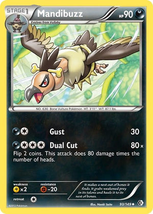 Pokemon TCG - Boundaries Crossed - Mandibuzz - 93/149 - Reverse Holofoil