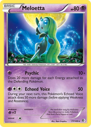 Pokemon TCG - Boundaries Crossed - Meloetta - 77/149 - Holofoil