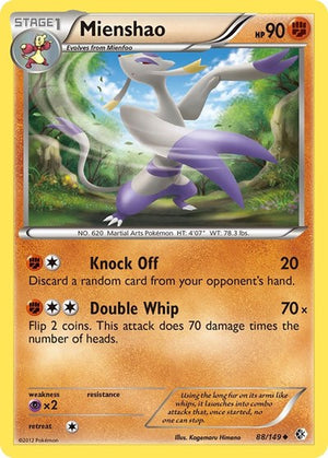 Pokemon TCG - Boundaries Crossed - Mienshao - 88/149 - Reverse Holofoil