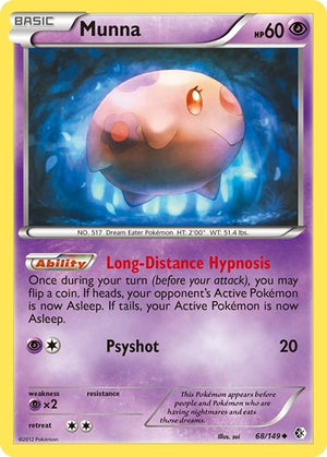 Pokemon TCG - Boundaries Crossed - Munna - 68/149 - Reverse Holofoil