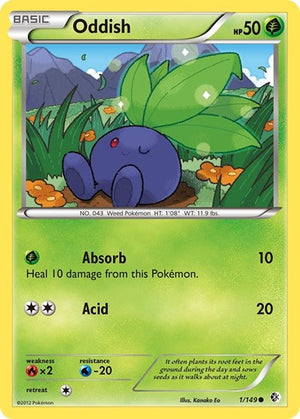 Pokemon TCG - Boundaries Crossed - Oddish - 1/149 - Reverse Holofoil