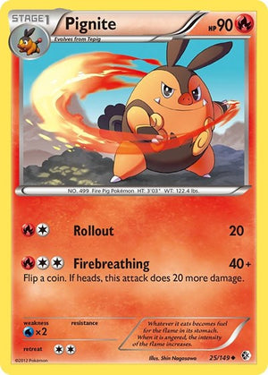 Pokemon TCG - Boundaries Crossed - Pignite - 25/149