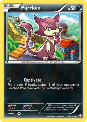 Pokemon TCG - Boundaries Crossed - Purrloin - 90/149 - Reverse Holofoil