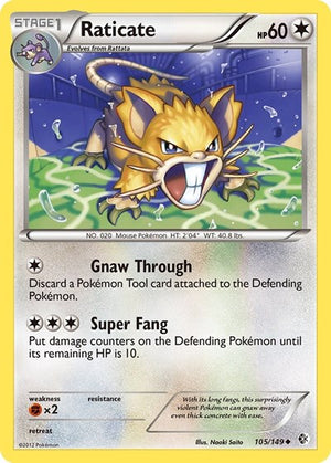 Pokemon TCG - Boundaries Crossed - Raticate - 105/149 - Reverse Holofoil