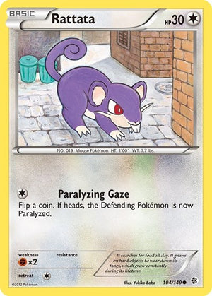Pokemon TCG - Boundaries Crossed - Rattata - 104/149 - Reverse Holofoil