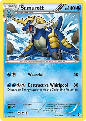 Pokemon TCG - Boundaries Crossed - Samurott - 41/149 - Reverse Holofoil