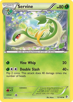 Pokemon TCG - Boundaries Crossed - Servine - 12/149