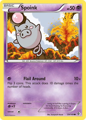 Pokemon TCG - Boundaries Crossed - Spoink - 59/149 - Reverse Holofoil