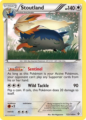 Pokemon TCG - Boundaries Crossed - Stoutland - 122/149 - Holofoil