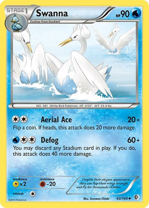 Pokemon TCG - Boundaries Crossed - Swanna - 43/149