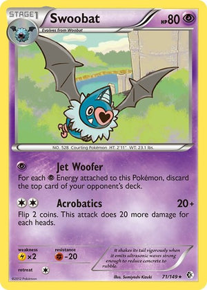 Pokemon TCG - Boundaries Crossed - Swoobat - 71/149 - Reverse Holofoil