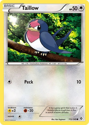 Pokemon TCG - Boundaries Crossed - Taillow - 112/149