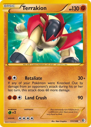 Pokemon TCG - Boundaries Crossed - Terrakion - 151/149 - Holofoil