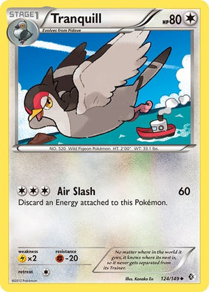 Pokemon TCG - Boundaries Crossed - Tranquill - 124/149 - Reverse Holofoil