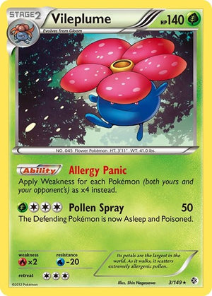 Pokemon TCG - Boundaries Crossed - Vileplume - 3/149 - Reverse Holofoil
