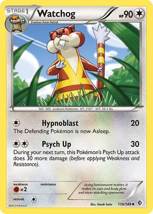 Pokemon TCG - Boundaries Crossed - Watchog - 119/149 - Reverse Holofoil