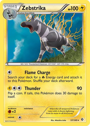Pokemon TCG - Boundaries Crossed - Zebstrika - 57/149 - Reverse Holofoil