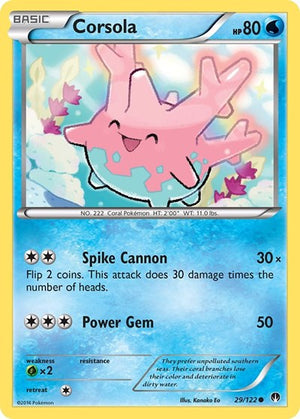 Pokemon TCG - XY - BREAKpoint - Corsola - 29/122 - Reverse Holofoil