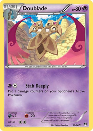 Pokemon TCG - XY - BREAKpoint - Doublade - 61/122 - Reverse Holofoil
