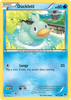Pokemon TCG - XY - BREAKpoint - Ducklett - 36/122 - Reverse Holofoil