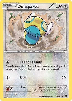 Pokemon TCG - XY - BREAKpoint - Dunsparce - 90/122 - Reverse Holofoil