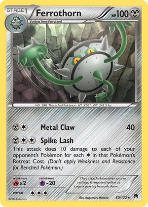 Pokemon TCG - XY - BREAKpoint - Ferrothorn - 80/122 - Reverse Holofoil