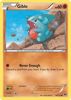 Pokemon TCG - XY - BREAKpoint - Gible - 68/122 - Reverse Holofoil