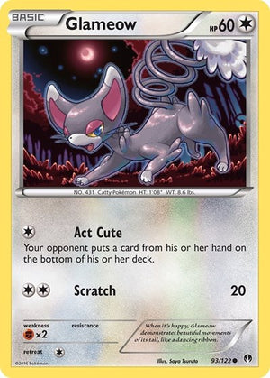 Pokemon TCG - XY - BREAKpoint - Glameow - 93/122 - Reverse Holofoil