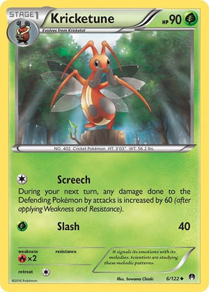 Pokemon TCG - XY - BREAKpoint - Kricketune - 6/122 - Reverse Holofoil