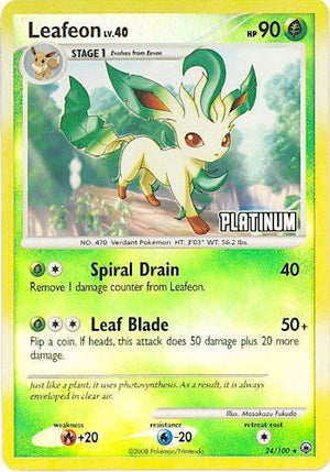 Pokemon TCG - Burger King Promos - Leafeon - 024/100 - Reverse Holofoil
