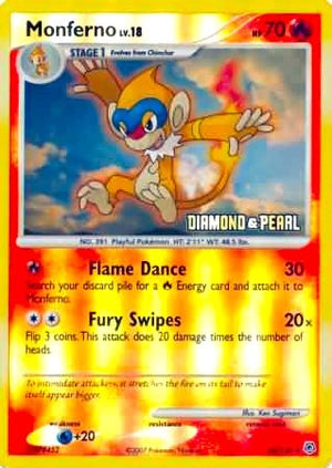 Pokemon TCG - Burger King Promos - Monferno - 056/130 - Reverse Holofoil