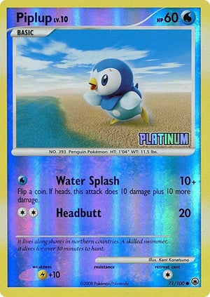 Pokemon TCG - Burger King Promos - Piplup - 071/100 - Reverse Holofoil