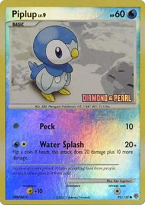 Pokemon TCG - Burger King Promos - Piplup - 093/100 - Reverse Holofoil