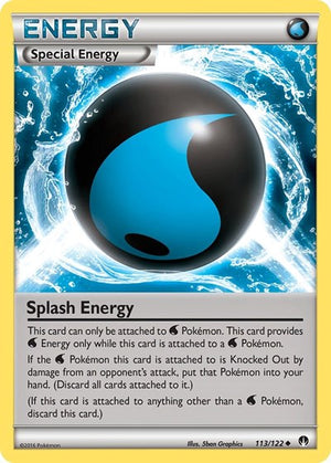 Pokemon TCG - XY - BREAKpoint - Splash Energy - 113/122 - Reverse Holofoil