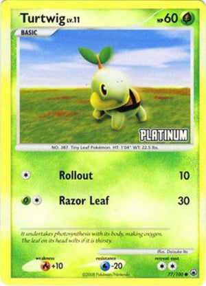 Pokemon TCG - Burger King Promos - Turtwig - 077/100 - Reverse Holofoil