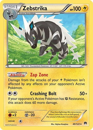 Pokemon TCG - XY - BREAKpoint - Zebstrika - 49/122 - Reverse Holofoil