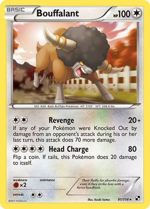 Pokemon TCG - Black & White - Bouffalant - 91/114 - Reverse Holofoil